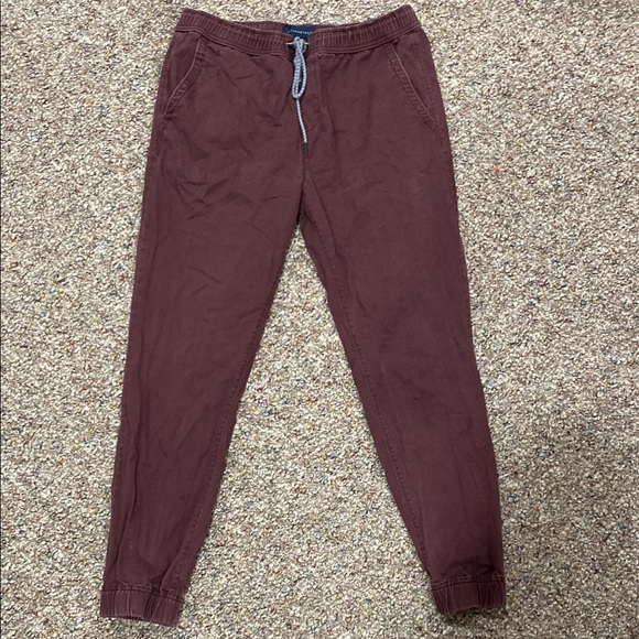 Aeropostale maroon chino joggers with Elastic Cuffs and Drawstring Waistband - Picture 1 of 8